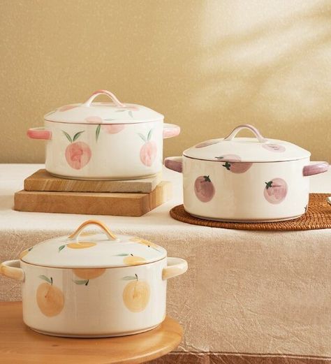 Cottagecore Ceramic Ideas, Kitchen Supplies Aesthetic, Cottagecore Ceramics, Cottagecore Inspiration, Pottery Kitchenware, Cottagecore Life, Cottagecore Bedroom, Cottagecore Room, Fruit Prints