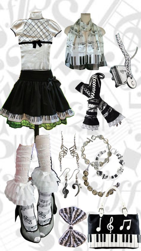 #piano #music #outfitinspo #outfitideas Piano Outfit, Piano Clothes, Piano Skirt, Musical Outfits, Core Outfits, Creepypasta Oc, Dream Outfits, Piano Music, Outfit Idea