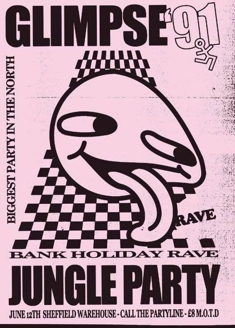 Check out this proper gallery of vintage rave posters : Dancing Astronaut Acid House Rave, Rave Poster, Rave Art, 90s Graphic Design, Rave Flyer, Rave Aesthetic, 90s Rave, 90s Design, Rave Culture