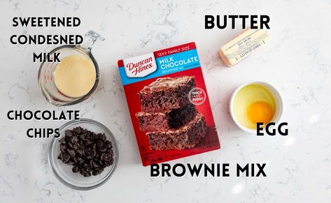 Brownie Mix And Sweetened Condensed Milk, Box Brownie Mix With Condensed Milk, Box Brownies With Sweetened Condensed Milk, Brownie Mix With Condensed Milk, Better Boxed Brownies, Box Brownies With Condensed Milk, Condensed Milk Brownies Recipes, Brownie Recipes Boxed, Recipes Using Brownie Mix Boxes