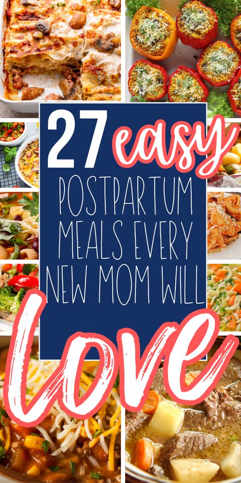 postpartum meals Premade Postpartum Meals, Postpartum Dinner Recipes, Postpartum Lunch Ideas, Meal For New Mom, Snacks For Postpartum, Food For Postpartum, Healthy Postpartum Meals, Easy Pregnancy Meals, Easy Postpartum Meals