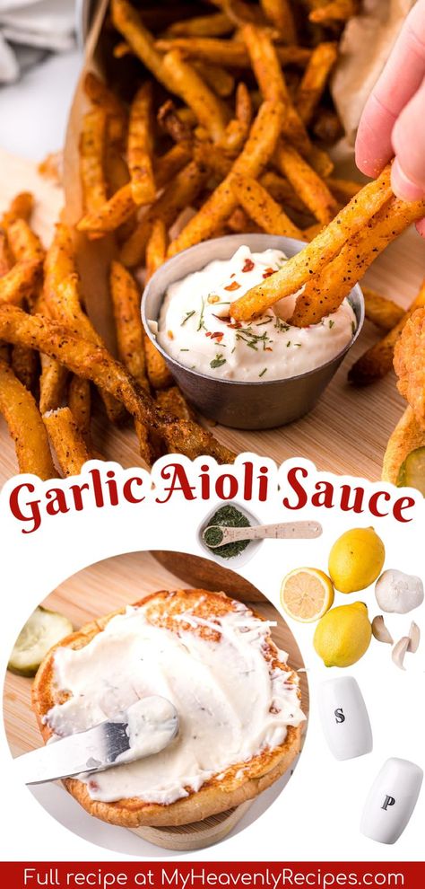 Aioli Sauce Recipe, Garlic Aioli Sauce, Hamburger Sauce, Garlic Aioli Recipe, Homemade Aioli, Aioli Sauce, Aioli Recipe, Garlic Aioli, Recipe From Scratch