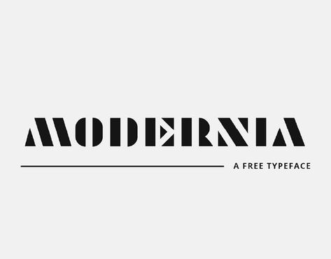 MODERNIA - FREE BOLD STENCIL TYPEFACE on Behance Stencil Typeface, Free Svg Fonts, Bold Fonts Free, Portfolio Designs, Caps Font, Free Typeface, All Caps Font, Stencil Font, Bar Logo