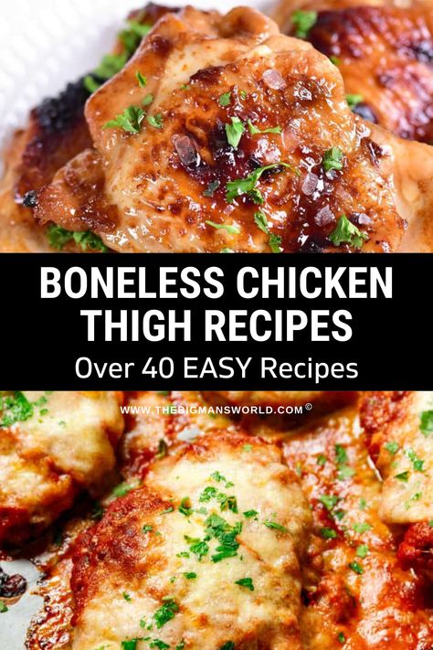 Quick And Easy Boneless Chicken Thigh Recipes, Skinless Chicken Thigh Recipes Baked, Chicken Thigh No Bone Recipes, Healthy Chicken Thigh Recipes Boneless, Chicken Thigh Fillets, Boned Chicken Thigh Recipes, Ww Chicken Thigh Recipes, Chicken Thigh Filets, Dinner Ideas Chicken Thighs