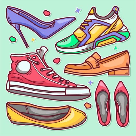 Shoes Doodle, Sneaker Ball, Shoes Rack, Hipster Babies, Pop Art Girl, Holiday Icon, Thought Bubbles, Bad Cats, Vector Pop