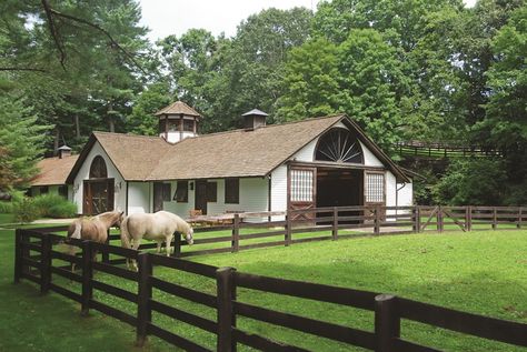 Set against a scenic landscape of verdant countryside, a classic Tudor-style mansion and pristine state-of-the-art equestrian facilities offer the ultimate haven of privacy and relaxation. Equestrian Barns, Equestrian Stables, Dream Horse Barns, Dream Stables, Future Farms, Equestrian Estate, Equestrian Facilities, Barn Plans, Dream Barn