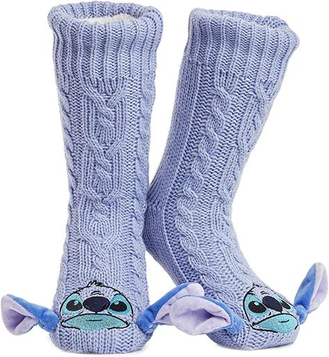 Disney Fluffy Slipper Socks For Women Girls Characters Stitch Mickey Minnie, Knitted Warm Fleece Lined Ladies Slipper Socks Non Slip, Gifts For Women Great Stocking Fillers (Stitch) Disney Characters Stitch, Stitch Socks, Disney Slippers, Disney Socks, Small Birthday Gifts, Slippers Socks, Fleece Socks, Woman Bedding, Bed Socks