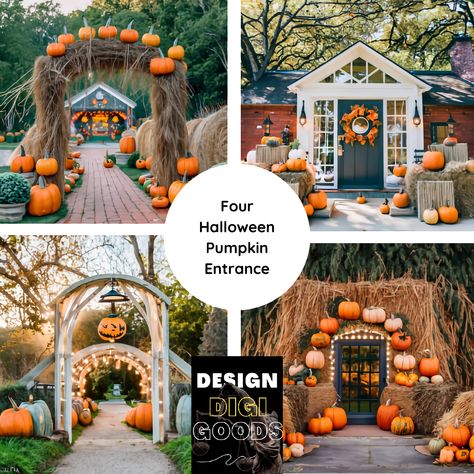 Pumpkin Patch Decorating Ideas, Pumpkin Patch Ideas, Decorated Hay Bales, Pumpkin Patch Decoration, Pumpkin Patch Decor, Harvest Festival Decorations, Magical Decor, Pumpkin Festival, Halloween Photography