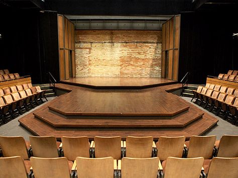 Thrust Stage Design, Wooden Stage Design, Thrust Theatre, Stage Interior Design, Theater Stage Design, Thrust Stage, Wood Stage, Performance Theatre, Theatre Hall