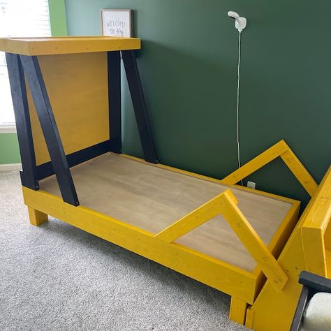 Construction Truck Bed PLANS pdf Format Twin Size DIY - Etsy New Zealand Tractor Bed, Bunk Bed Plans, Diy Bunk Bed, Cool Kids Rooms, Kid Bedroom, Twin Mattress Size, Bedroom Photos, Bed Plans, Boys Bedding