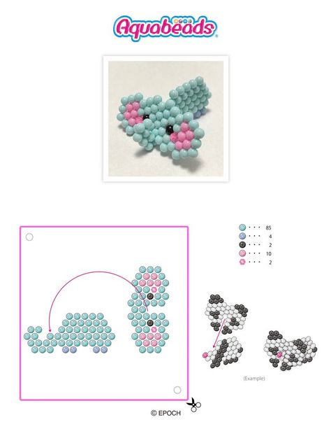 Pixel Water, Aqua Beads Patterns, Fuse Beads Ideas, 3d Elephant, Colourful Clothing, Brick Stitch Patterns, Beads Perler, 1 Pixel, Pearl Beads Pattern