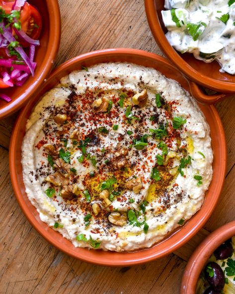 Eggplant Walnut Dip | Nourish Deliciously Walnut Dip Recipe, Walnut Dip, Roasted Eggplant Dip, Eggplant Dip, Walnut Recipes, Roasted Walnuts, Baked Eggplant, Roast Eggplant, Whipped Feta