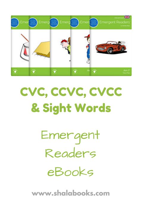 FREE CVC, CCVC, CVCC & Sight Words eBooks - These Audio eBooks combine CVC, Plural CVC, CCVC and CVCC words with sight words, so that young readers can practice reading everything they have learned in our Emergent Readers progression of eBooks. Your children can practice reading two word eBooks and then progress to whole sentences. Visit our site today! #cvcwords #ccvcwords #cvccwords #sightwords Ccvc Words, Cvcc Words, Phonics Cvc, Short Vowel Words, Cvce Words, Preschool Reading, Practice Reading, Phonics Kindergarten, Word Sentences