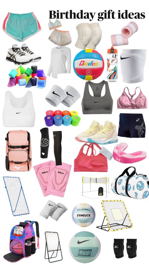 Birthday Gifts For Sporty Girl, Stuff To Put In Your Volleyball Bag, Volleyball Must Haves Products, Volleyball Bag Essentials List, Sports Bag Essentials Volleyball, Volleyball Gift Ideas, Christmas Gifts For Teenagers, Christmas Lists, Preppy Gifts