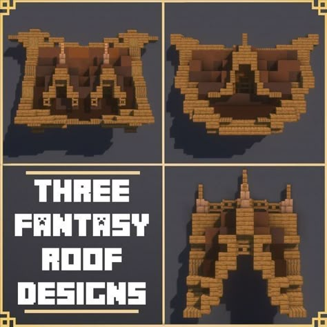 #minecraft #medieval #roof #telhado #ideias #construction Roofs Minecraft Ideas, Dark Oak Treehouse Minecraft, Medieval Roof Minecraft, Fantasy Building Minecraft, Medieval Fantasy Minecraft House, Minecraft Base Medieval, Minecraft Medieval Buildings Ideas, Minecraft Fancy Houses, Curved Roof Minecraft