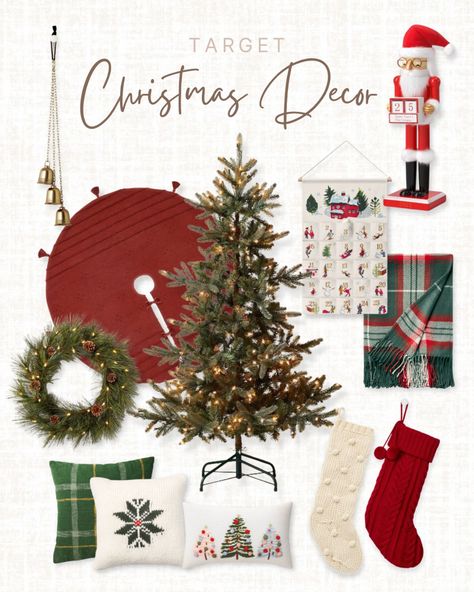 Christmas Colors Ideas, Boho Christmas Tree With Red, Red And Beige Christmas Decor, Red Green And Cream Christmas Decor, Green And Red Christmas Aesthetic, Muted Red And Green Christmas Decor, Red Green And Gold Christmas Decor, Red And Green Christmas Decor, Vintage Christamas Tree Cream And Red