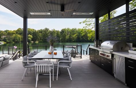 What to Know About Adding an Outdoor Kitchen Poolhouse Bar, Contemporary Deck, Renovation Costs, Outdoor Heaters, Backyard Porch, Built In Grill, Pool Builders, Patio Landscaping, Energy Efficient Homes