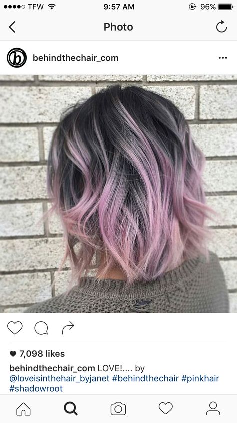 dark grey roots with purple tips Trendy We Fryzurach, Hair Color Asian, Bob Hair Color, Super Hair, Hair Color Purple, Short Hair Color, Ombre Hair Color, Pastel Hair, Hair Color Balayage