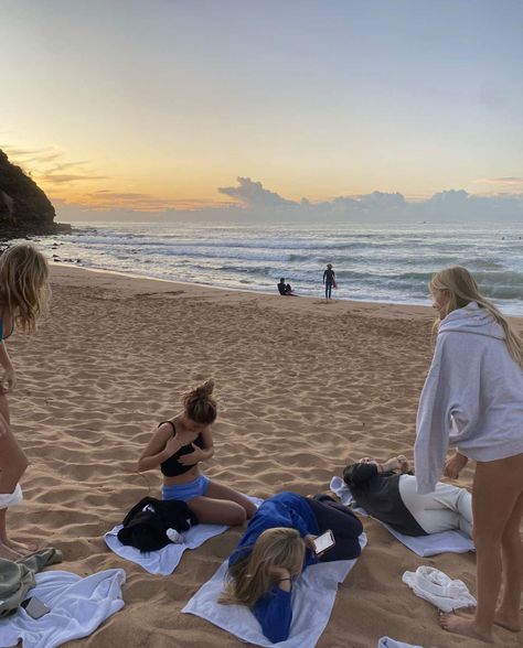 Friends Swimming Aesthetic, Morning Swim Aesthetic, Early Morning Beach Aesthetic, Morning Surf Aesthetic, Swimming With Bestie, Pretty Sunrise, Swim Aesthetic, Manifesting Life, Sunrise Nature