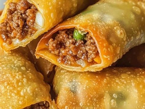 Spice Up Your Snack Time with These Irresistible Taco Egg Rolls! - NewsBreak Taco Egg Rolls, Wrapper Recipes, Fried Cheese Bites, Baked Bbq Chicken Recipes, Baked Potato Salad Recipe, Egg Roll Ingredients, Pork Stew Recipes, Popcorn Chicken Recipe, Crescent Recipes