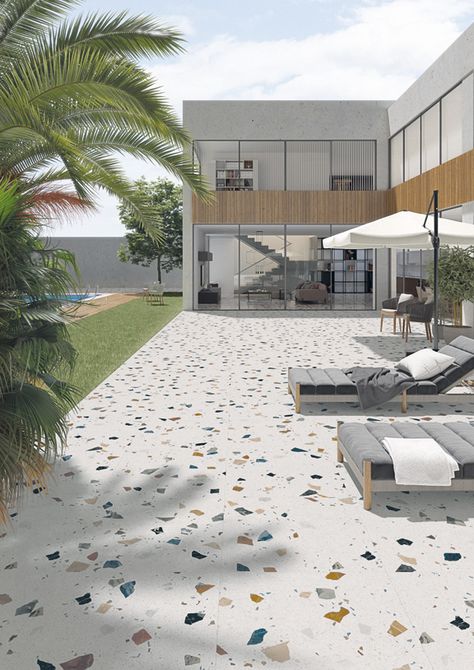 porcelain - STRACCIATELLA 80X80 - ArcanaTiles Terrace Tiles Outdoor, Terrazo Flooring, Outdoor Tiles Floor, Outdoor Tile Patio, Terrace Tiles, Terrace Floor, Porch Tile, Exterior Tiles, Balcony Flooring