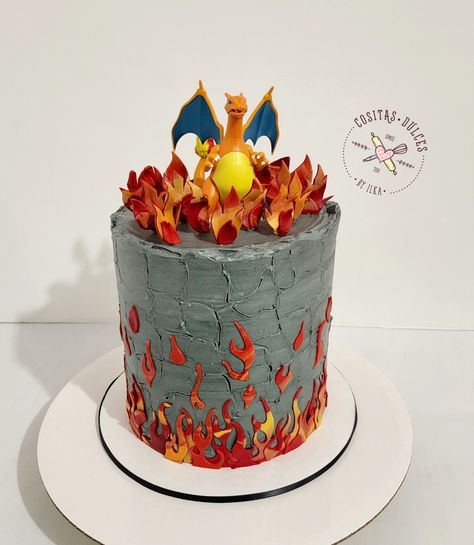 Torte Pokemon, Charizard Cake, Charmander Cake, Chocolate Piñata, Breakable Chocolate, Pokemon Birthday Cake, Chocolate Pinata, Cake Kids, Pokemon Charmander