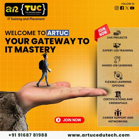 "🎉 Welcome to ARTUC, where your journey to mastering the world of IT begins! Whether you're a student, beginner, or professional, our courses in Web Development, UI/UX, Data Analysis, and more are designed to elevate your skills. Join us and step into your future today! 🚀 Data Analysis Course, Hands On Learning, Data Analysis, A Student, Live In The Now, Web Development, Join Us, Design