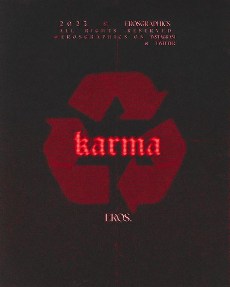 red karma recycle poster #art #artinspiration #design #craftsforkids #diycrafts #decoratingideas #interiordesign #sketches #designideas #artwork #artist #artdrawing #pencilart #justdraw #photoshop #illustration #illustrator #karma #recycle #red #texture Karma Art Artworks, Karma Illustration, Karma Poster, Red Texture, English Project, English Projects, Poster Designs, Pencil Art, Wall Stickers