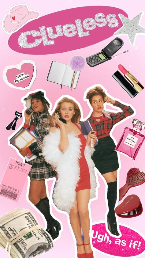 90s Pretty Girl, Female Film Characters, Clueless Makeup, Cher Horowitz Aesthetic, Clueless Party, Iconic Film Characters, Cher Aesthetic, Y2k Movies, Cutesy Wallpaper