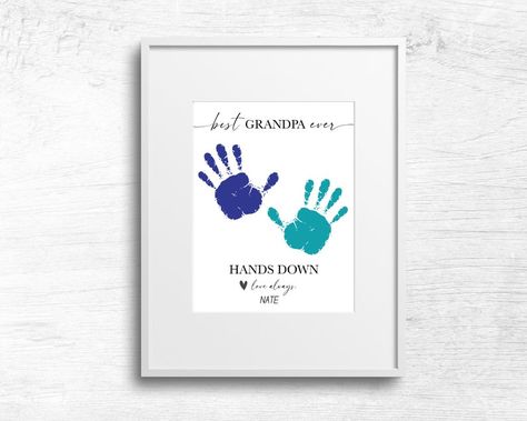 Best Grandpa Ever Hands Down Handprint Craft, Baby Toddler Kids Art Activity, Grandparents Day, DIY Keepsake Memory, Grandpa Gift Print Card #diy #kidcraft #kidsactivity #valentinesday #valentine #bemyvalentine #valentinecard #valentinesdaycard #diykidscraft #footprint #handprint #babyfirst #kidscraft #kidscrafts #kidsactivities #kids #creativekids #kidsart #kidscraftideas #learningthroughplay #preschool #kindergarten #prek #nursery #teacher #classroom #classroomcrafts #giftformom #giftfordad Dip Paint, Mom Printable, Teachers Diy, Mothers Day Decor, Handprint Craft, Art Activity, Best Teacher Ever, Diy Teacher Gifts, Cadeau Diy