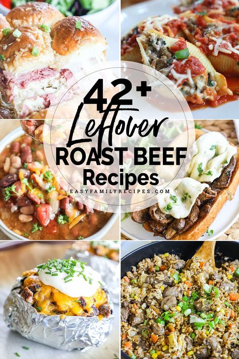 More than 42 ways to use up your leftover roast beef. These recipes bring your leftovers back to life and the whole family will enjoy them! These are simple, family friendly recipes that are delicious! Using Leftover Roast Beef, Roast Beef Tacos, Beef Cobbler, Easy Roast Beef Recipe, Leftover Roast Beef Recipes, Leftover Pot Roast, Leftover Roast Beef, Beef Lettuce Wraps, Sliced Roast Beef