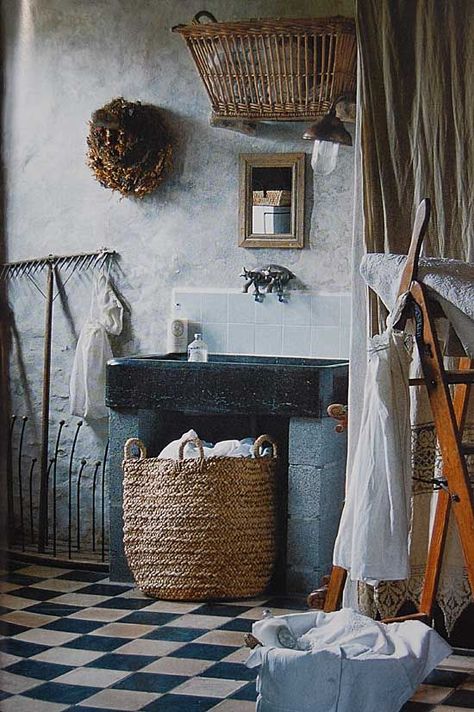 Bohemian Style Bathroom, Laundry Rooms Ideas, French Country Laundry Room, Country Laundry Rooms, New Farmhouse, Bohemian Bathroom, Rooms Ideas, Boho Bathroom, Trendy Bathroom