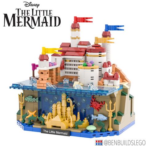 Micro Lego - The Little Mermaid MOC | Featuring Prince Eric'… | Flickr Disney Lego Sets, Underwater Kingdom, Disney Lego, Easy Lego Creations, Lego Disney Princess, Lego Board, Lego Micro, Lego Sculptures, Micro Lego