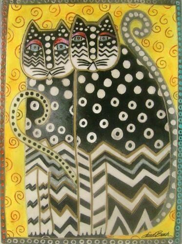 Laurel Birch, Laurel Burch Art, Laurel Burch Cats, Frida Art, Image Chat, Cat Quilt, Tableau Art, Laurel Burch, Cats Illustration