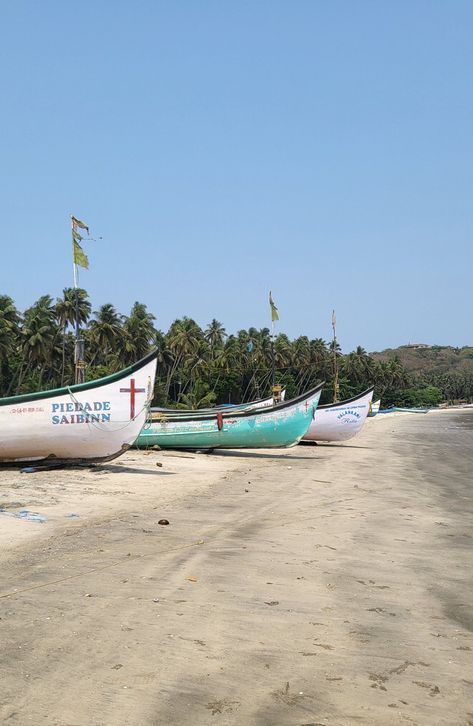 Goa Beach vibes with a beautiful view of the boats Goa Beach, Beach Vibes, Beach Vibe, Goa, Boats