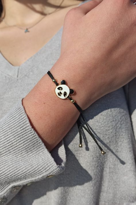 #panda #etsy Panda Bracelet, Leather Bracelet, Etsy Seller, Small Business, Unique Items Products, Bracelet, Leather, Quick Saves