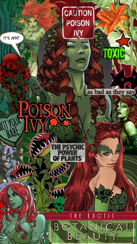 Poison Ivy 💋 Poison Ivy Comic, Dc Poison Ivy, Comic Book Villains, Psychic Powers, Botanical Beauty, Poison Ivy, Pretty Wallpapers, Mood Pics, Ivy