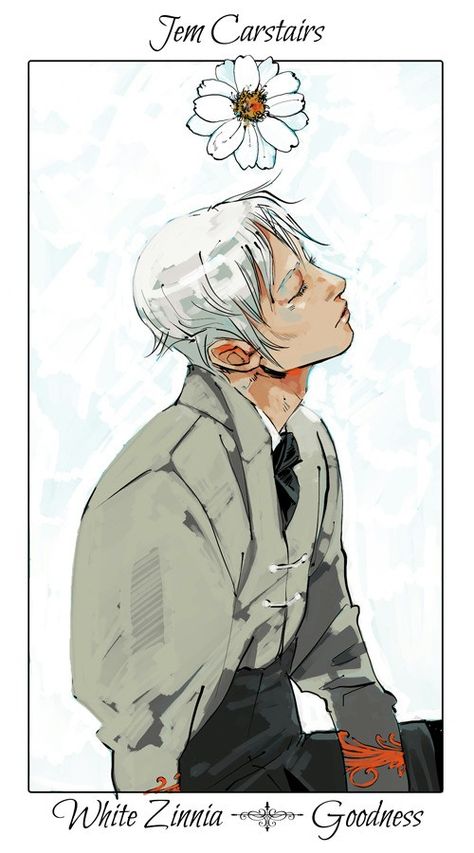 Jem Carstairs, as part of "Flower Cards" project by Cassandra Jean Emma Carstairs, Jem Carstairs, Mortal Instruments Books, Cassandra Jean, Clockwork Princess, Clockwork Angel, Cassandra Clare Books, Shadowhunters The Mortal Instruments, Infernal Devices