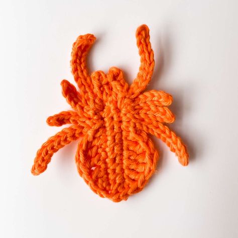 Spider Crochet Applique, Crochet Applique Spooky, Crochet Mouth Applique, Spider Applique, Crochet Spider Applique, Crochet Spider Applique Free Pattern, Crochet Halloween Ornaments Free Pattern, Halloween Apliques Crochet, Free Halloween Applique Patterns