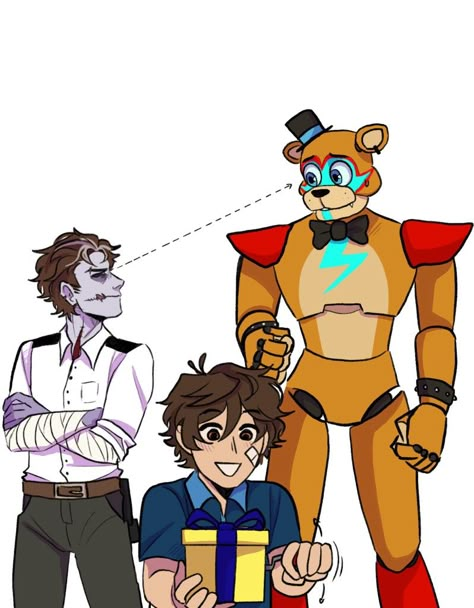 Gregory And Michael Fnaf, Michael Afton And Gregory, Glamrock Freddy, Fnaf Fanart, Fnaf Freddy, Fnaf Sb, Michael Afton, Afton Family, Animatronic Fnaf