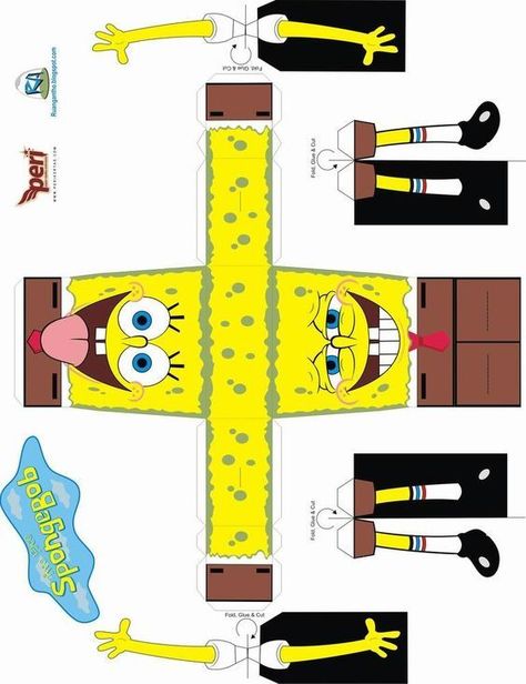 Superhero Crafts, Sponge Bob, Spongebob Squarepants, Origami, Figurines, Paper Crafts, Art, Molde