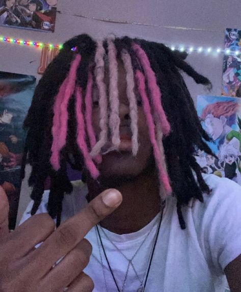 Dyed Dreads, Pink Dreads, Hair Designs For Men, Black Dreads, Mens Dreads, Cute Dreads, Dreadlock Hairstyles For Men, Dreads Styles, Dyed Hair Inspiration