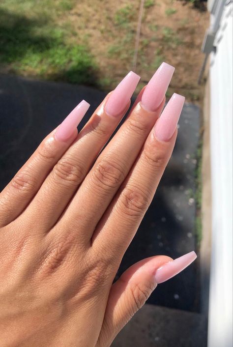 Nude Pink Nails, Plain Acrylic Nails, Shimmer Nails, Acrylic Nails Nude, Unghie Nail Art, Nails Trend, Milky Nails, Plain Nails, Nail Tutorial