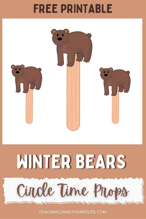 Hibernation Circle Time Activities, Bear Circle Time Activities, Bear Songs Preschool, Bears Preschool Theme, Circle Time Printables, Hibernation Preschool Activities, Winter Animals Preschool, Toddler Circle Time, Bears Preschool