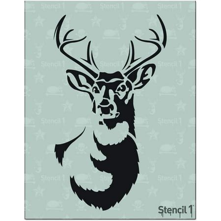 Taking inspiration from street art, Stencil1 Stencils feature bold, graphic designs that add oomph to any art, craft, or dcor project. They're durable, washable, and reusable, and make a statement on many surfaces. Use them again and again to make unique art, handmade gifts, and more. - Stencil1 Stencil - Antlered Deer, 8-1/2" x 11"Stencil1 Stencils, ANTLRD DEER 8.5X11IN - Color: Red. Deer Linocut, Deer Stencil, Cool Stencils, Linoleum Print, Deer Pattern, Christmas Stencils, Painted Rocks Diy, Stencil Patterns, Stencil Template