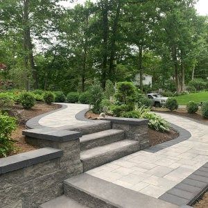 Steps - Nicolock Nicolock Pavers Patio, Nicolock Pavers, Paver Steps, Stone Step, Patio Steps, Granite City, Concrete Paving, Hardscape Design, Outdoor Steps