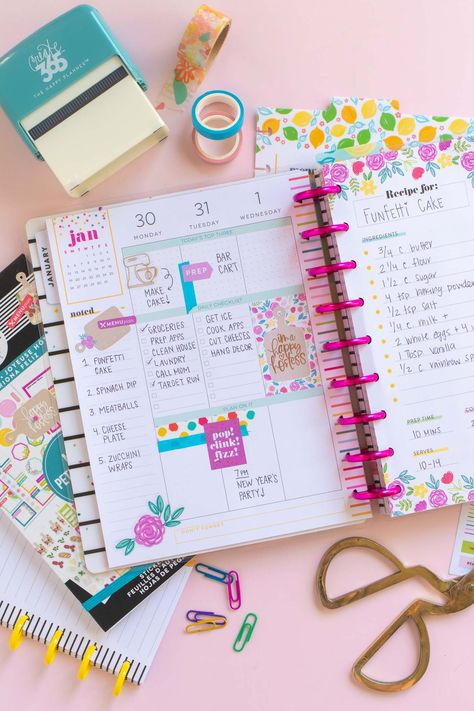 Planning with the New Miss Hostess Happy Planner // See how to start planning for 2020 in the new Miss Hostess Happy Planner at @joann! Use stickers, folders, dry erase pages and recipe cards for event planning and entertaining prep in your planner! #joannpartner #handmadewithjoann  #happyplanner #plannerinspiration #plannerideas #planning #entertaining #papercrafts Dry Erase Planner, Planning Events, Happy Planner Layout, Planner Dividers, Creative Planner, Call Mom, Lemon Patterns, Planner Decorating, Planner Inspiration