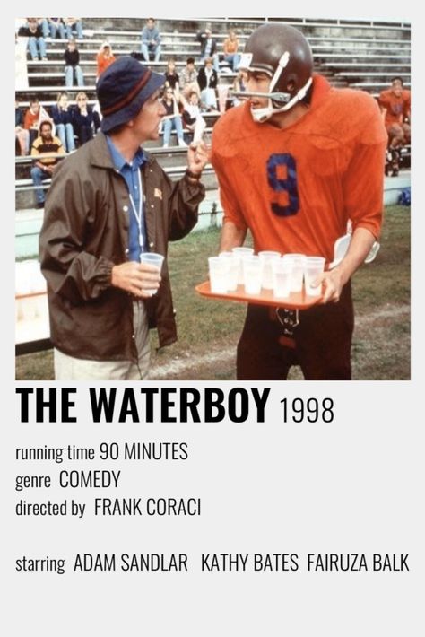 Waterboy Movie, The Waterboy, Movie Recs, Polaroid Posters, Comfort Movies, Sports Movies, Iconic Movie Posters, Film Posters Minimalist, Polaroid Poster