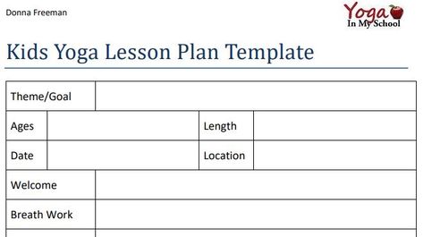 Kids Yoga Lesson Plan Template.  This is awesome! Yoga Lesson Plan Template, Yoga Class Plan, Kid Yoga Lesson Plans, Yoga For Sciatica, Simple Business Plan Template, Yoga Lesson Plans, Kids Yoga Classes, Yoga Ideas, Yoga Themes