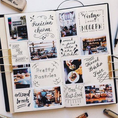 Travel Journaling with instagram photos Travel Diary Travelers Notebook, Photo Journaling, Journal D'inspiration, Album Journal, Journal Idea, Memory Journal, Polaroid Camera, Bullet Journal Inspo, Photo Journal